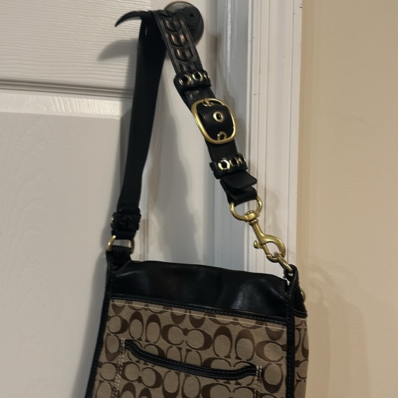 Coach bleecker monogram signature canvas leather shoulder bag with dustbag - Picture 6 of 14